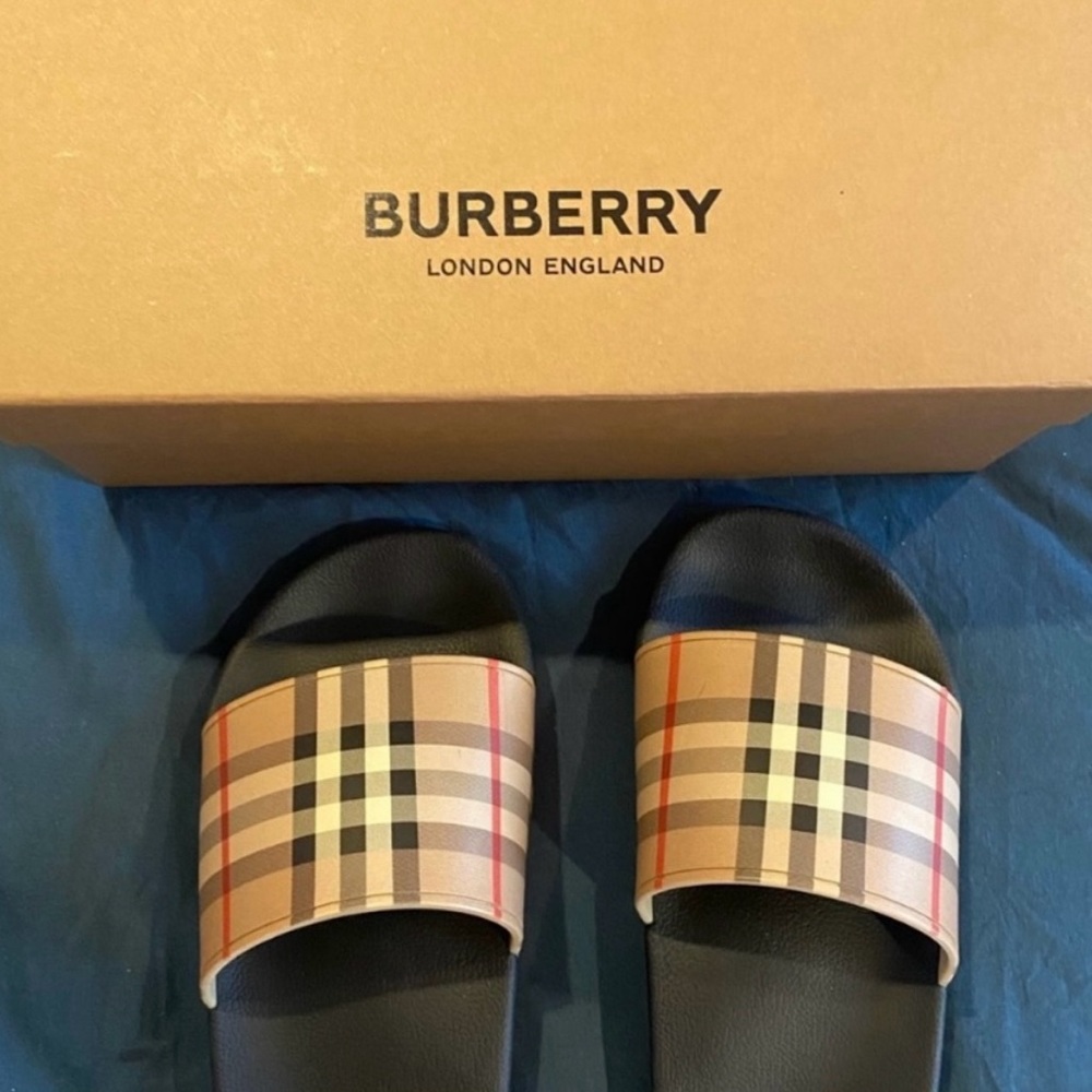 Authentic Burberry Slides - Size 10